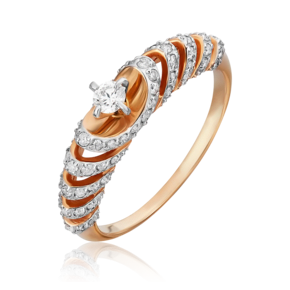 Кольцо из комбинированного золота с бриллиантами 01-5538-00-101-1111-30