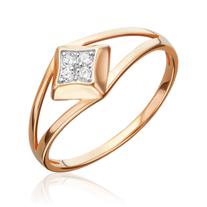 Кольцо из красного золота с фианитами 01-5938-00-401-1110