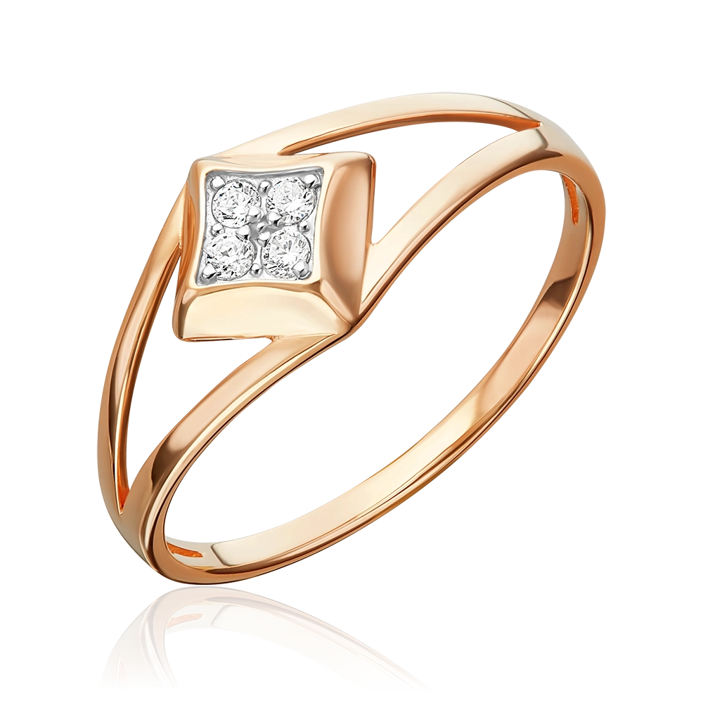 Кольцо из красного золота с фианитами 01-5938-00-401-1110