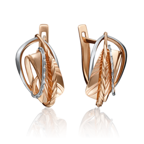 Серьги с английским замком из красного золота 02-4160-00-000-1110-48