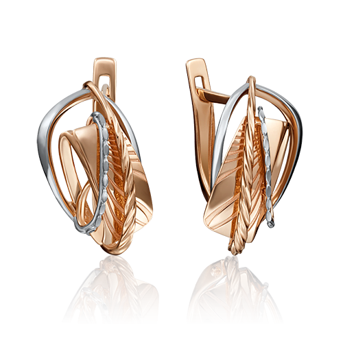 Серьги с английским замком из красного золота 02-4160-00-000-1110-48