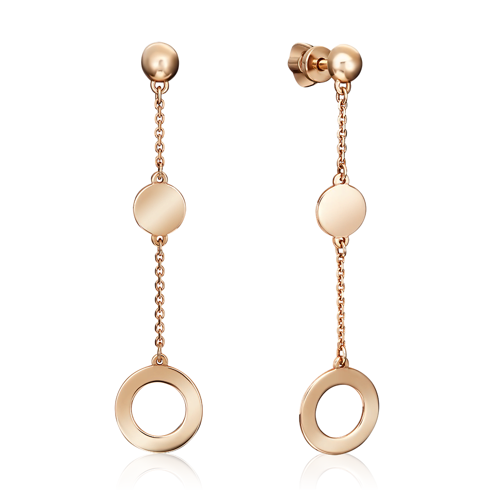 Серьги-пусеты из красного золота 02-4450-00-000-1110-42