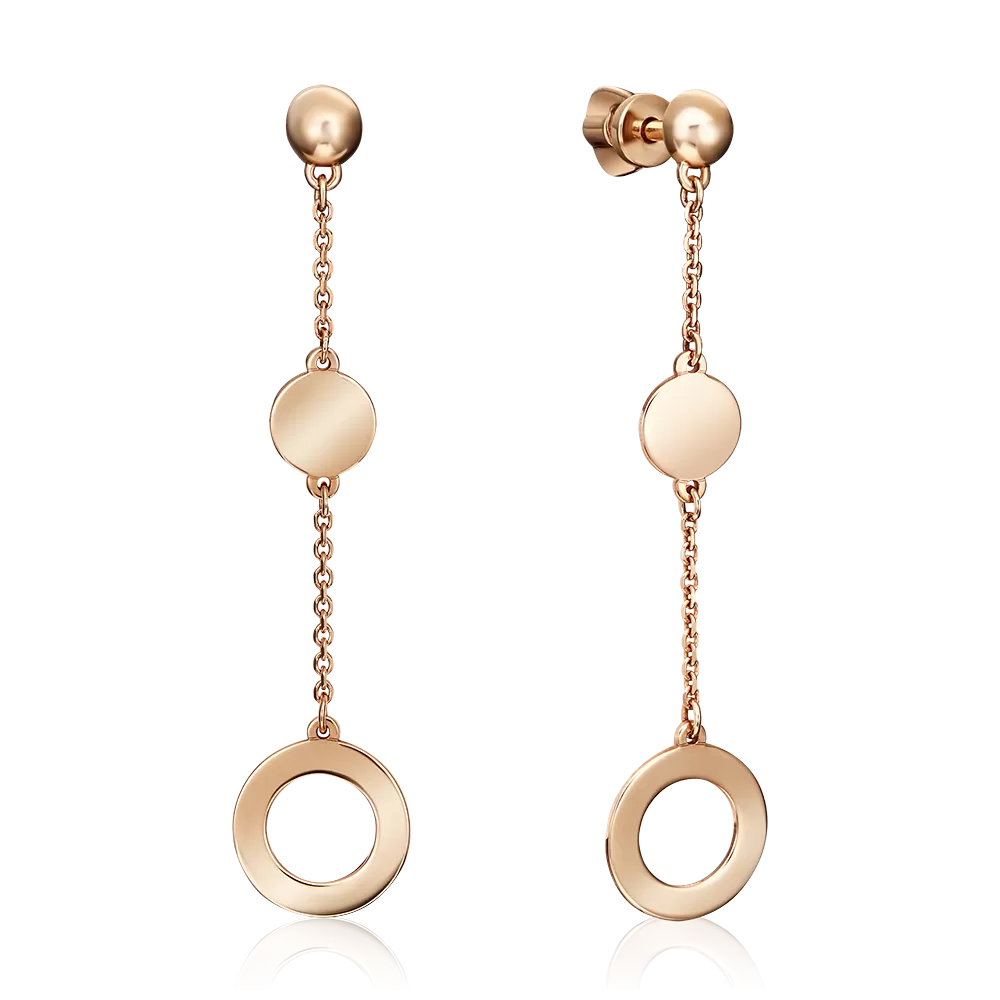 Серьги-пусеты из красного золота 02-4450-00-000-1110-42