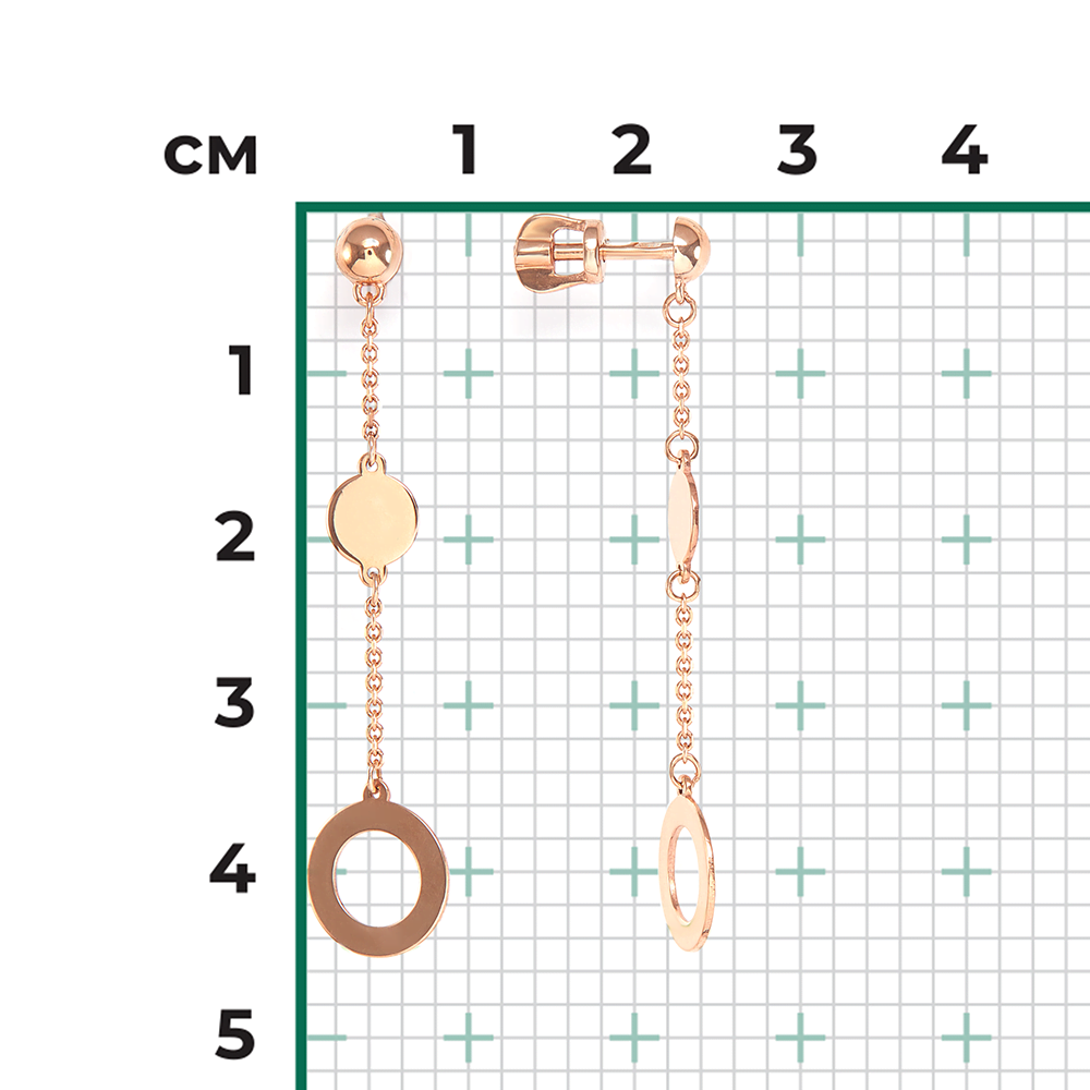 Серьги-пусеты из красного золота 02-4450-00-000-1110-42