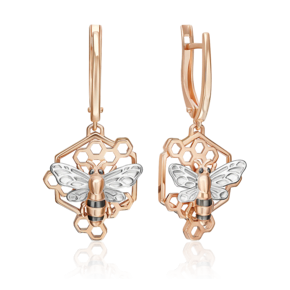 Серьги «Секрет благополучия» с английским замком из красного золота 02-5305-00-000-1110