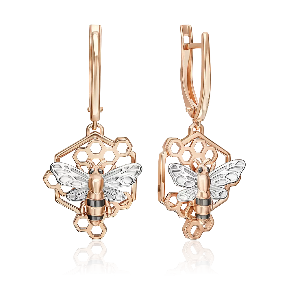 Серьги «Секрет благополучия» с английским замком из красного золота 02-5305-00-000-1110