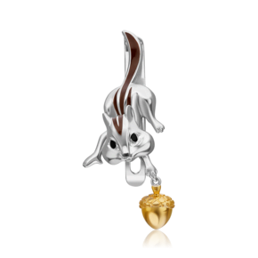 Аксессуар на лацкан «Бурундук» из серебра с эмалью 12-0012-00-000-0200