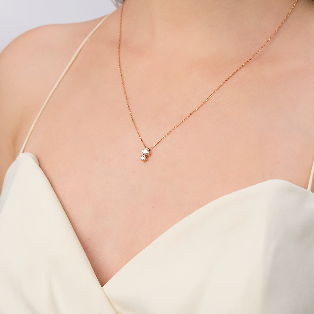 Колье из красного золота с фианитами 07-0083-00-501-1110-38