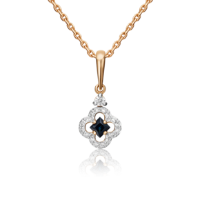 Подвеска из красного золота с сапфиром и бриллиантами 03-0521-00-105-1110-30