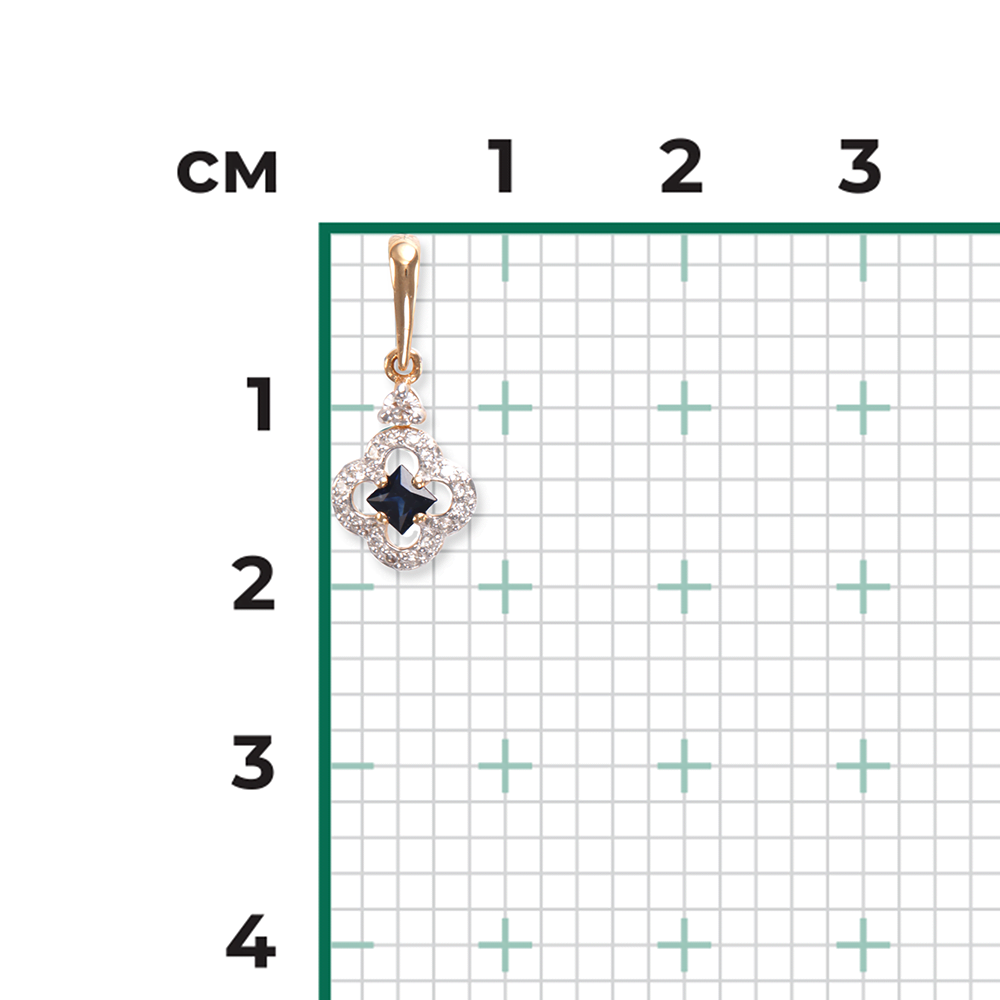 Подвеска из красного золота с сапфиром и бриллиантами 03-0521-00-105-1110-30