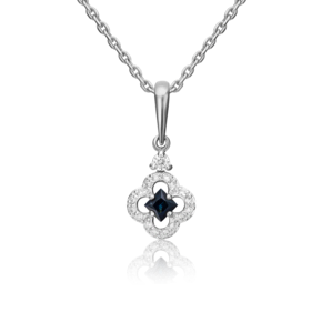 Подвеска из белого золота с сапфиром и бриллиантами 03-0521-00-105-1120-30