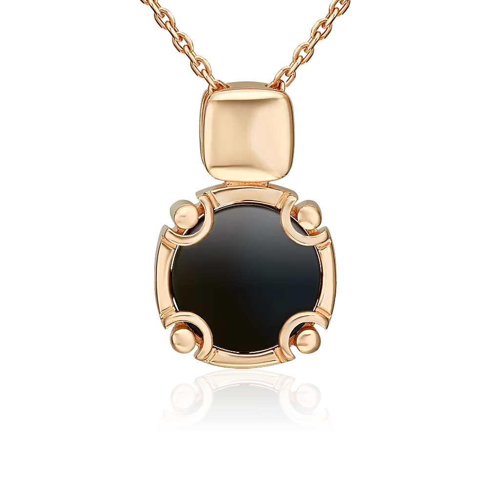 Подвеска из красного золота с ониксом 03-3604-00-281-1110