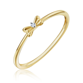 Кольцо «Бант» из лимонного золота с фианитом 01-4770-07-401-1130-03