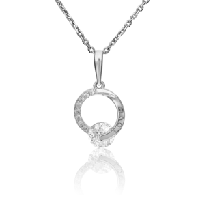 Подвеска «Любовь» из белого золота с фианитами 03-3057-00-501-1120-38