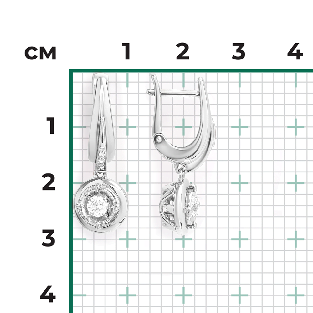 Серьги с английским замком из белого золота с бриллиантами 02-5242-00-101-1120