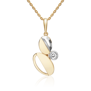 Подвеска из комбинированного золота с натуральным топазом white 03-3374-00-201-1121