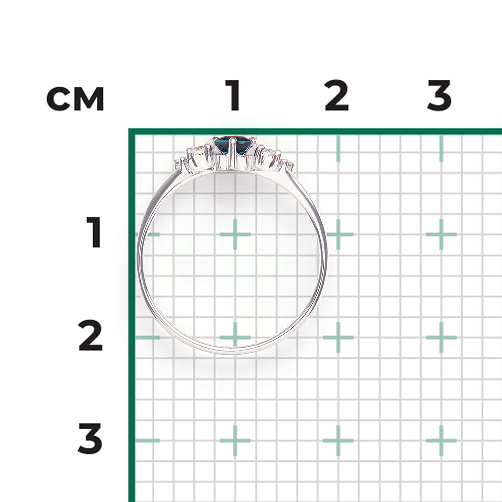 Кольцо из белого золота с сапфиром и бриллиантами 01-1507-00-105-1120-30
