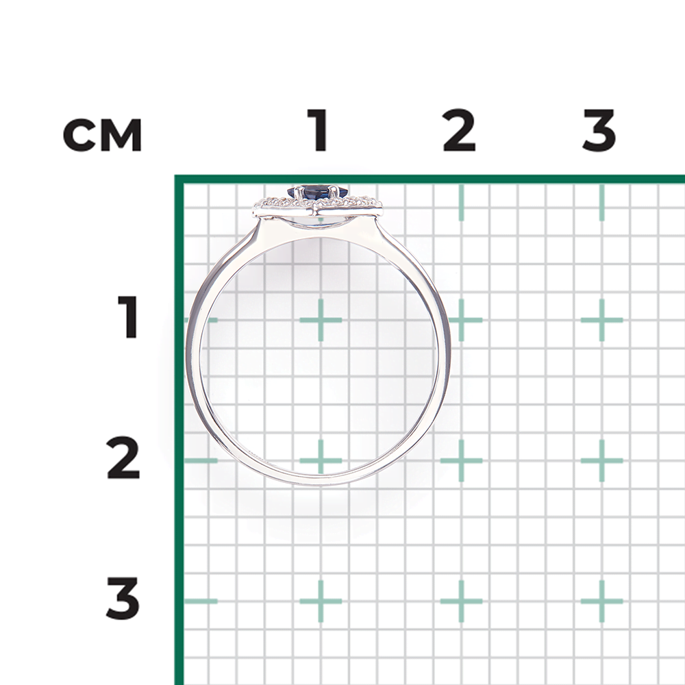 Кольцо из белого золота с сапфиром и бриллиантами 01-1508-00-105-1120-30
