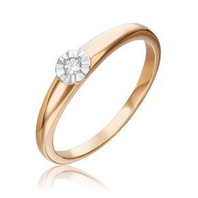 Кольцо из красного золота с бриллиантом 01-1510-00-101-1110-30