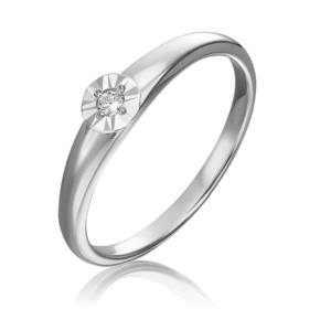 Кольцо из белого золота с бриллиантом 01-1510-00-101-1120-30