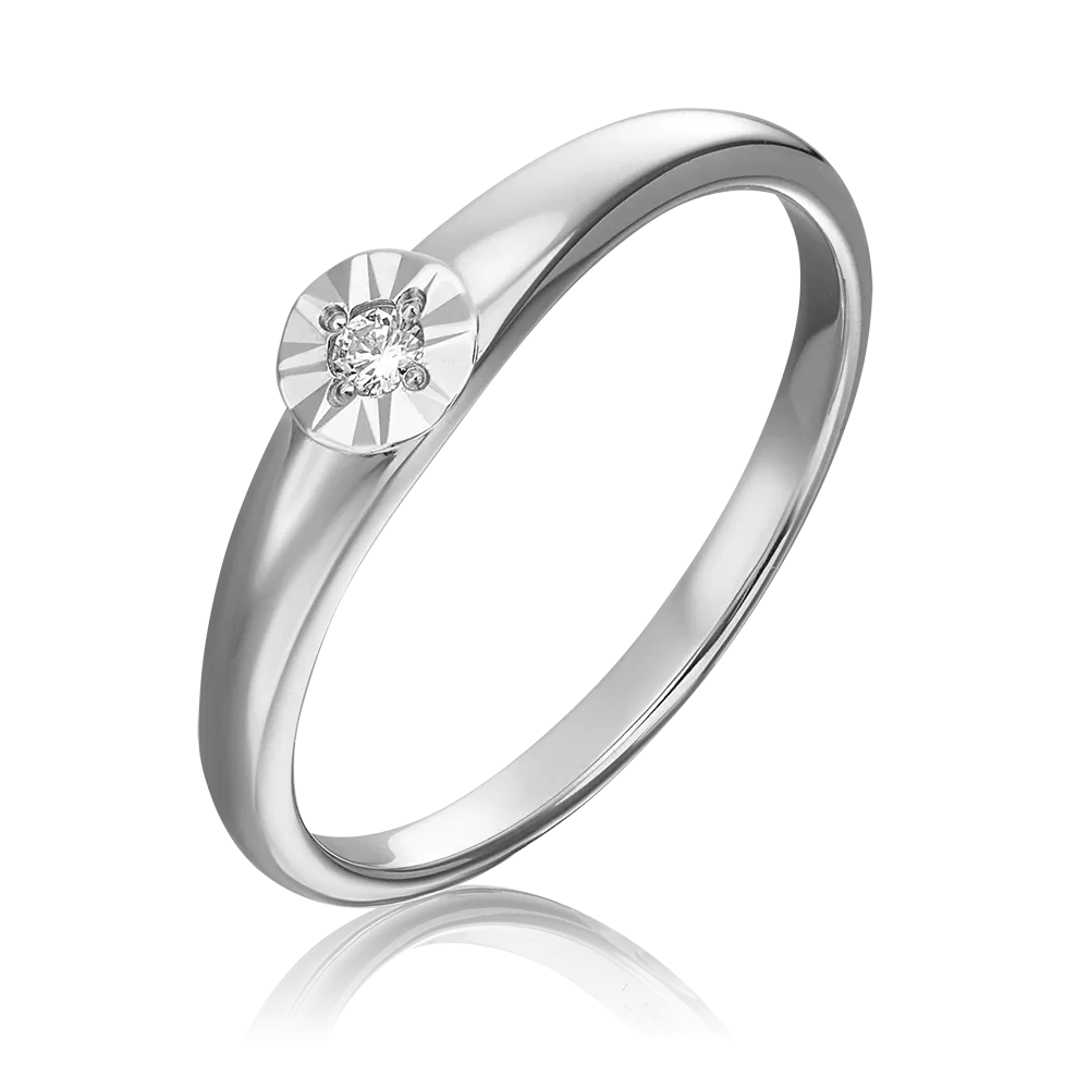 Кольцо из белого золота с бриллиантом 01-1510-00-101-1120-30