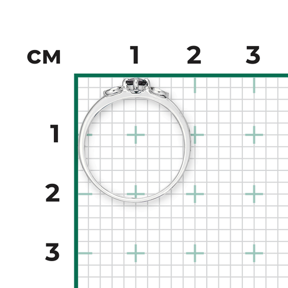 Кольцо из белого золота с сапфиром и бриллиантами 01-1511-00-105-1120-30