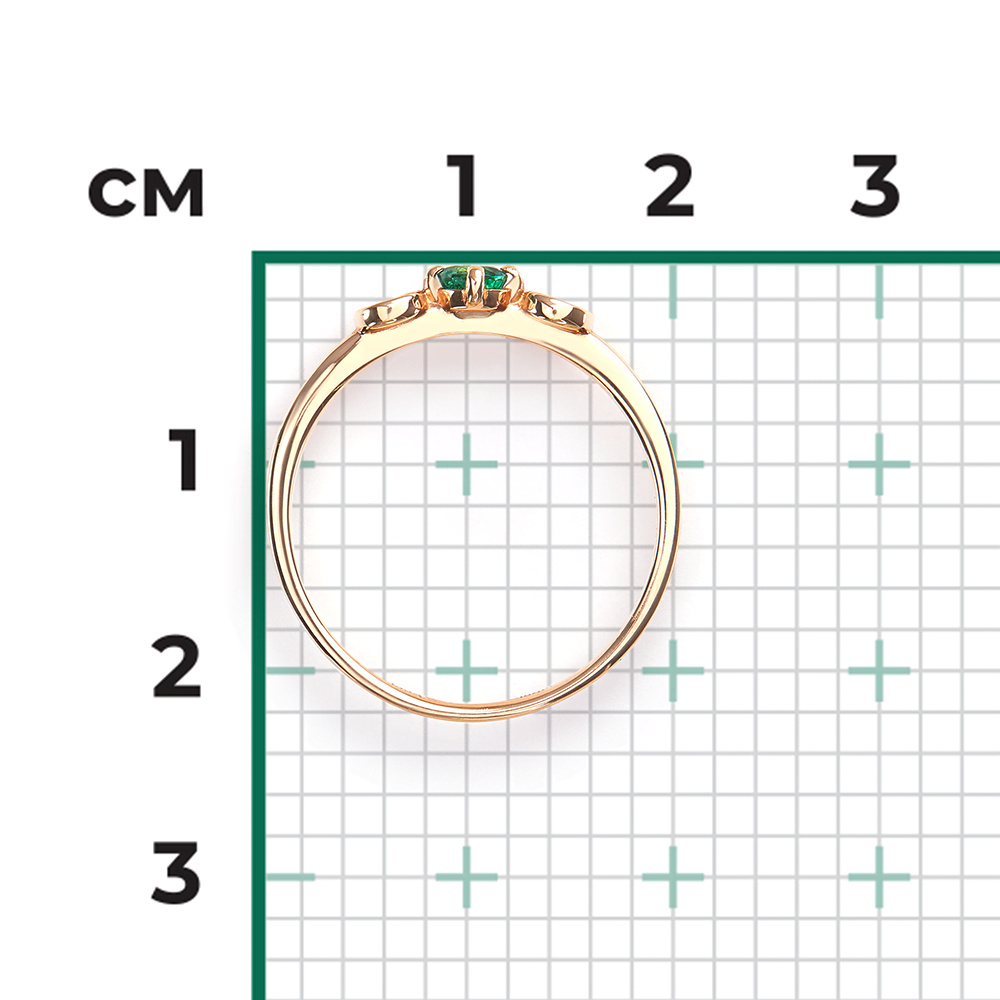 Кольцо из красного золота с изумрудом и бриллиантами 01-1511-00-106-1110-30