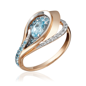 Кольцо из красного золота с топазами и натуральными топазами white 01-5150-00-201-1110-46