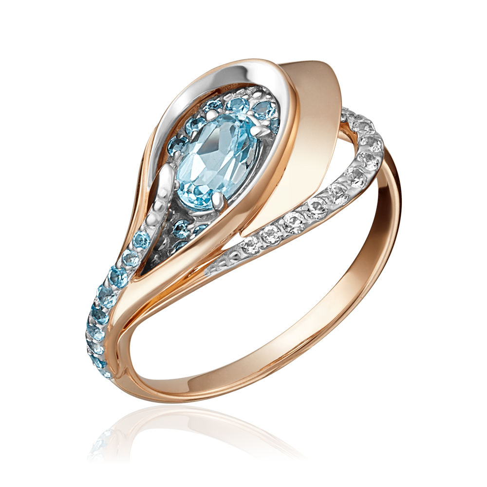 Кольцо из красного золота с топазами и натуральными топазами white 01-5150-00-201-1110-46