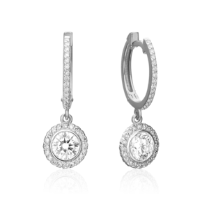 Серьги с английским замком из серебра с фианитами 02-0699-00-401-0200