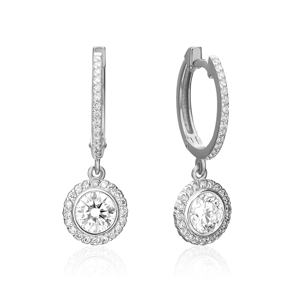 Серьги с английским замком из серебра с фианитами 02-0699-00-401-0200