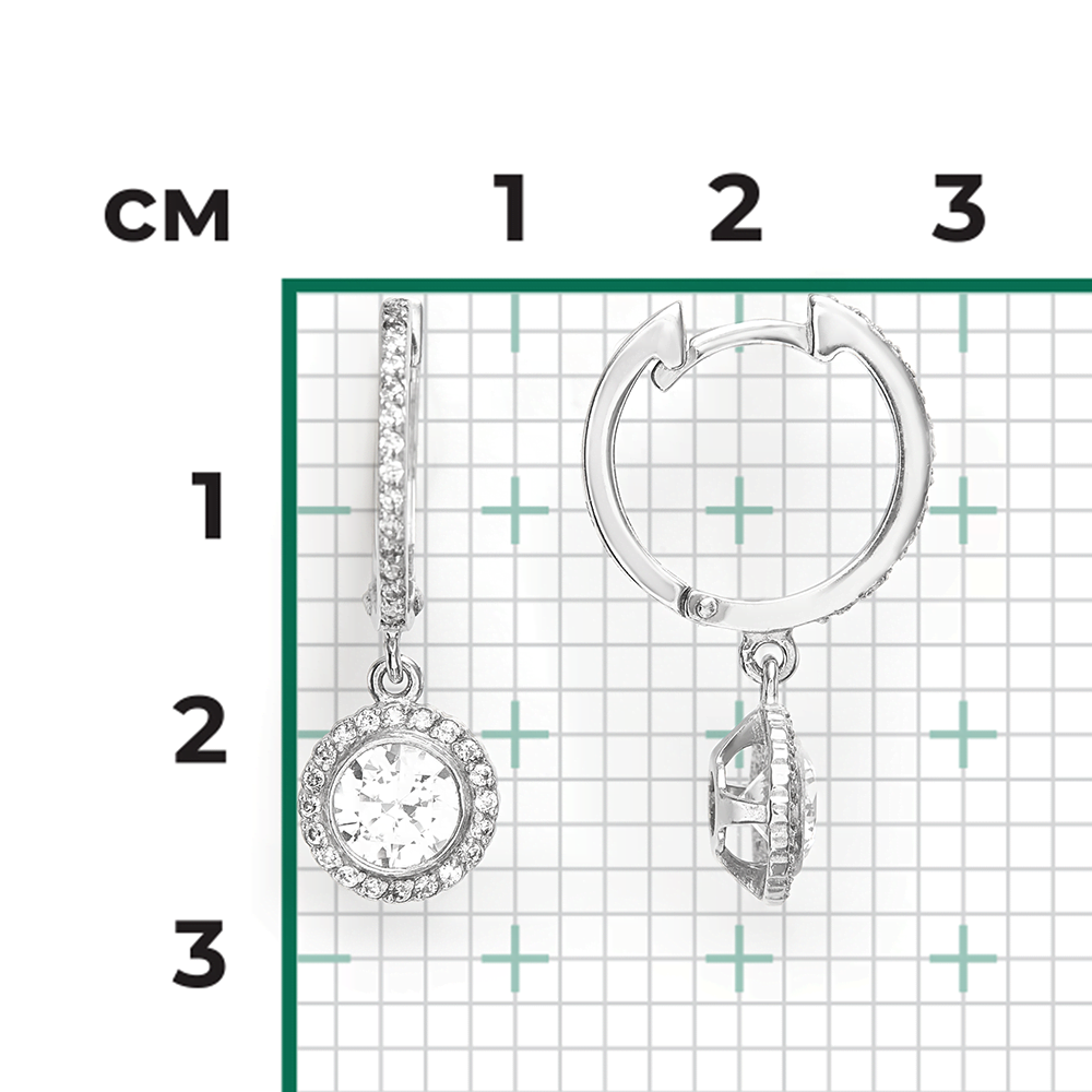 Серьги с английским замком из серебра с фианитами 02-0699-00-401-0200