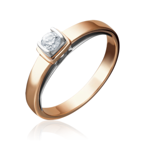 Кольцо из комбинированного золота с бриллиантом