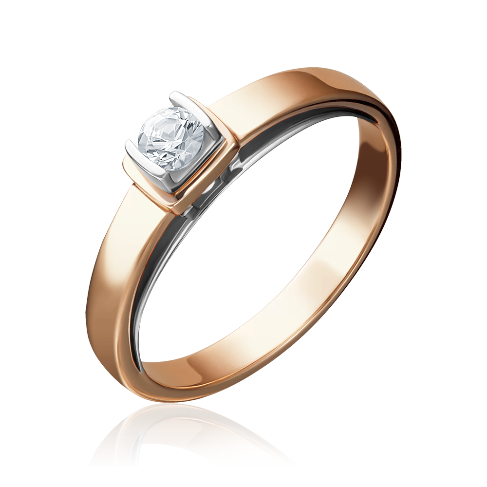 Кольцо из комбинированного золота с бриллиантом 01-5171-00-101-1111-30