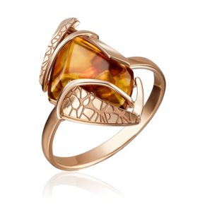 Кольцо из красного золота с янтарём 01-5118-00-271-1110-46