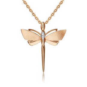 Подвеска «Стрекоза. Ценность настоящего» из комбинированного золота с бриллиантами 03-3276-00-101-1111