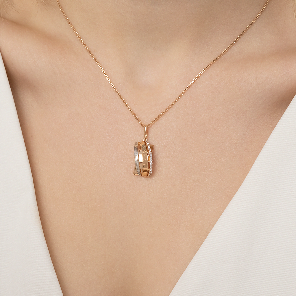 Подвеска из красного золота с фианитами 03-2946-00-401-1110-48