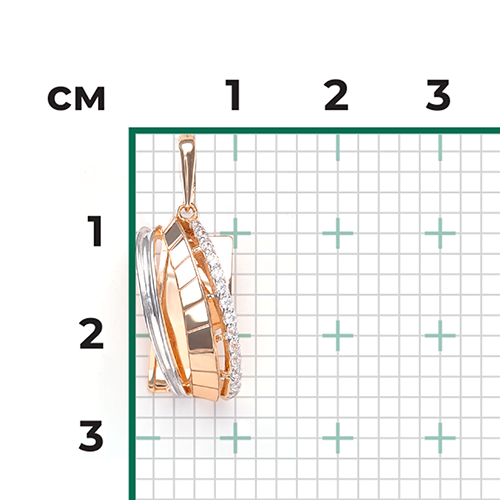 Подвеска из красного золота с фианитами 03-2946-00-401-1110-48