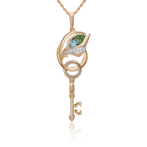 Подвеска «Секрет счастья» из комбинированного золота с миксом камней 03-3510-00-713-1111