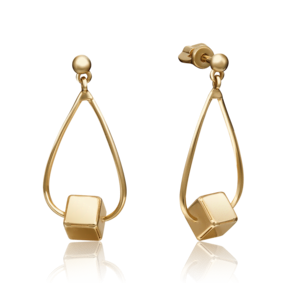 Серьги-пусеты из лимонного золота