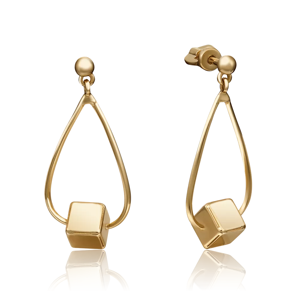 Серьги-пусеты из лимонного золота 02-4391-00-000-1130-48