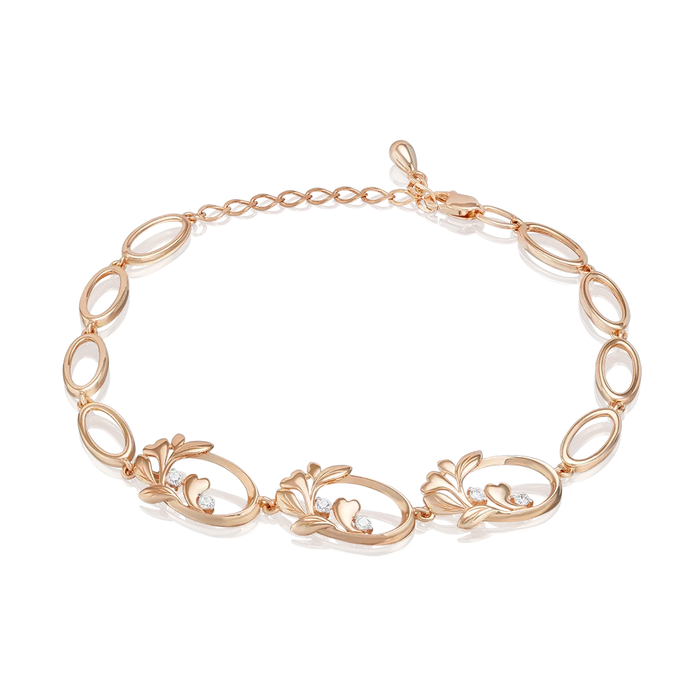 Браслет «Цветущее дерево» из красного золота с фианитами 05-0836-00-401-1110