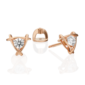 Серьги-пусеты из красного золота с фианитом 02-4474-00-501-1110-38