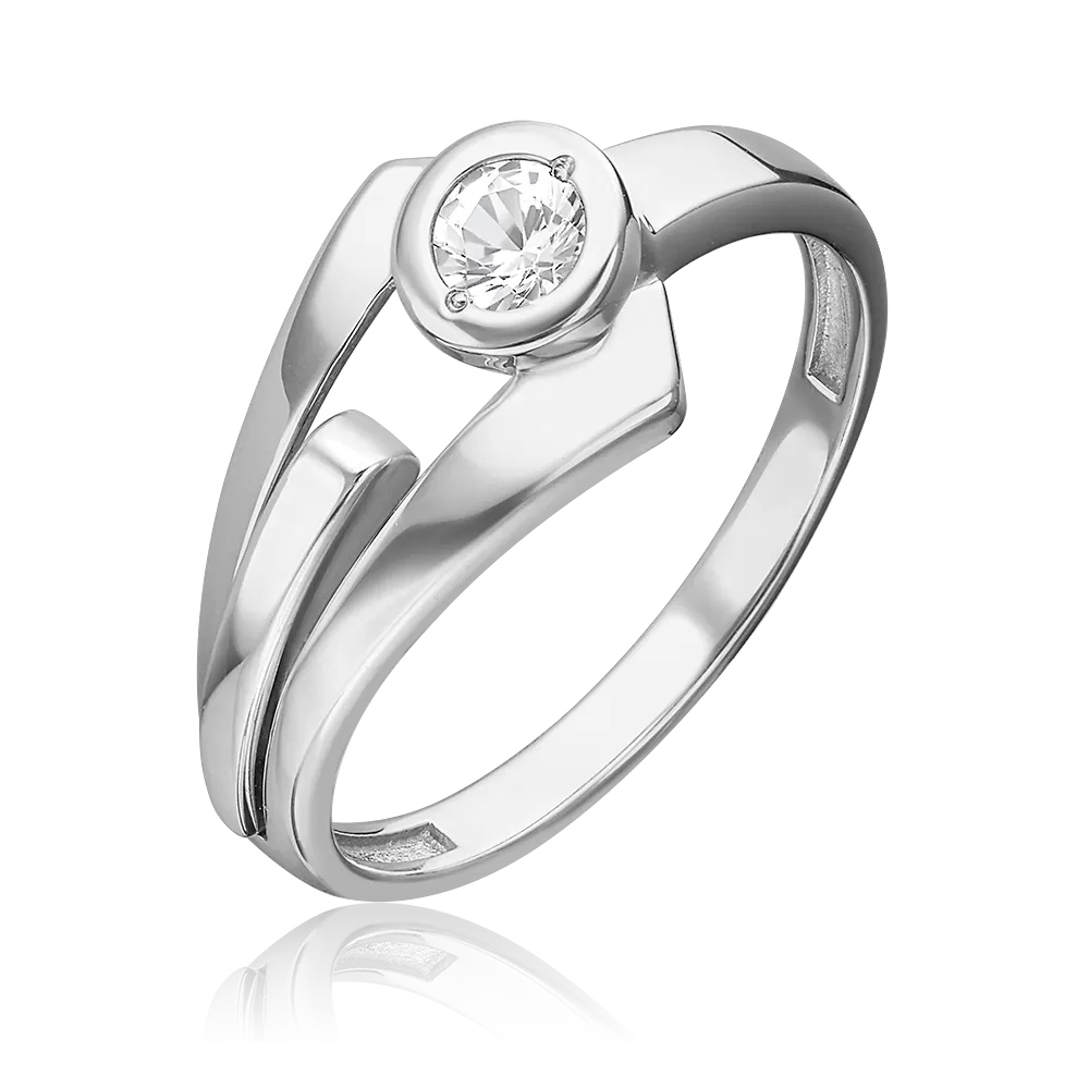 Кольцо из белого золота с натуральным топазом white 01-5619-00-201-1120