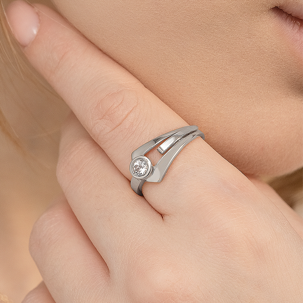 Кольцо из белого золота с натуральным топазом white 01-5619-00-201-1120