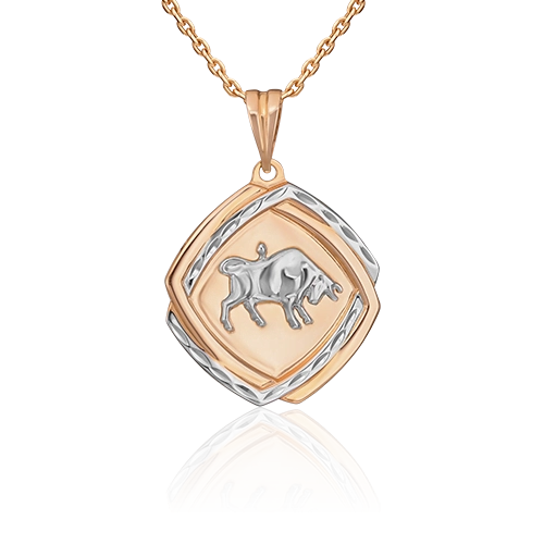 Подвеска «Знак зодиака Телец» из комбинированного золота 03-2134-01-000-1111-01