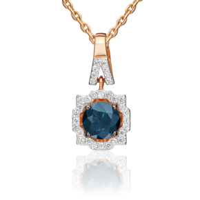 Подвеска из красного золота с сапфиром и бриллиантами 03-0486-00-105-1110-30