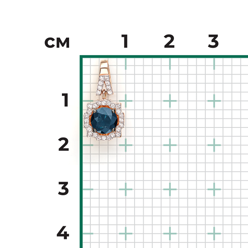 Подвеска из красного золота с сапфиром и бриллиантами 03-0486-00-105-1110-30