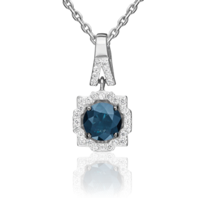 Подвеска из белого золота с сапфиром и бриллиантами 03-0487-00-105-1120-30
