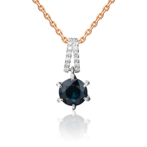 Подвеска из комбинированного золота с сапфиром и бриллиантами 03-0482-00-105-1111-30